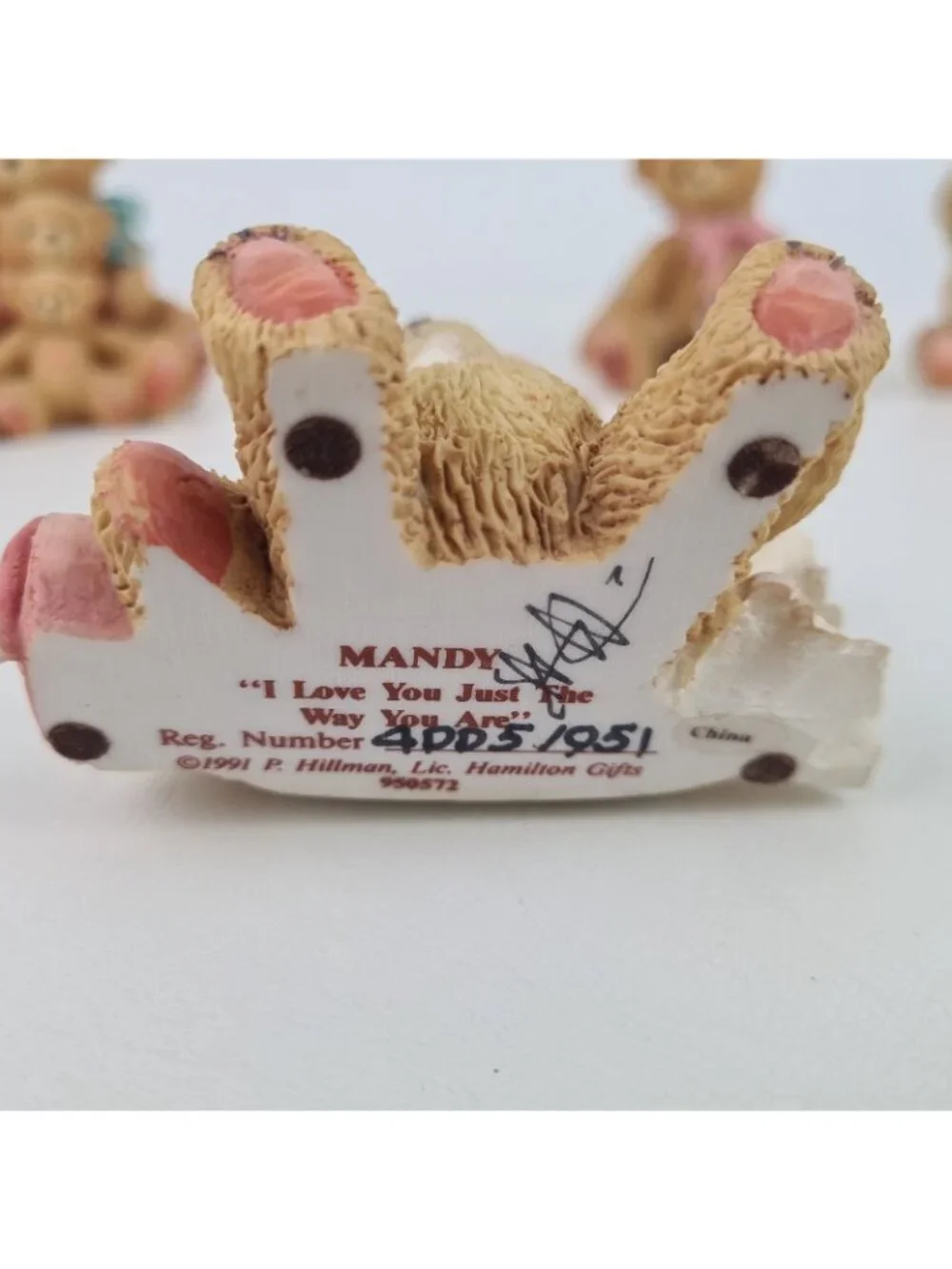 Set Of 5 Cherished Teddies Mandie Signed Bobbie Robbie 950572 Porcelain Figure